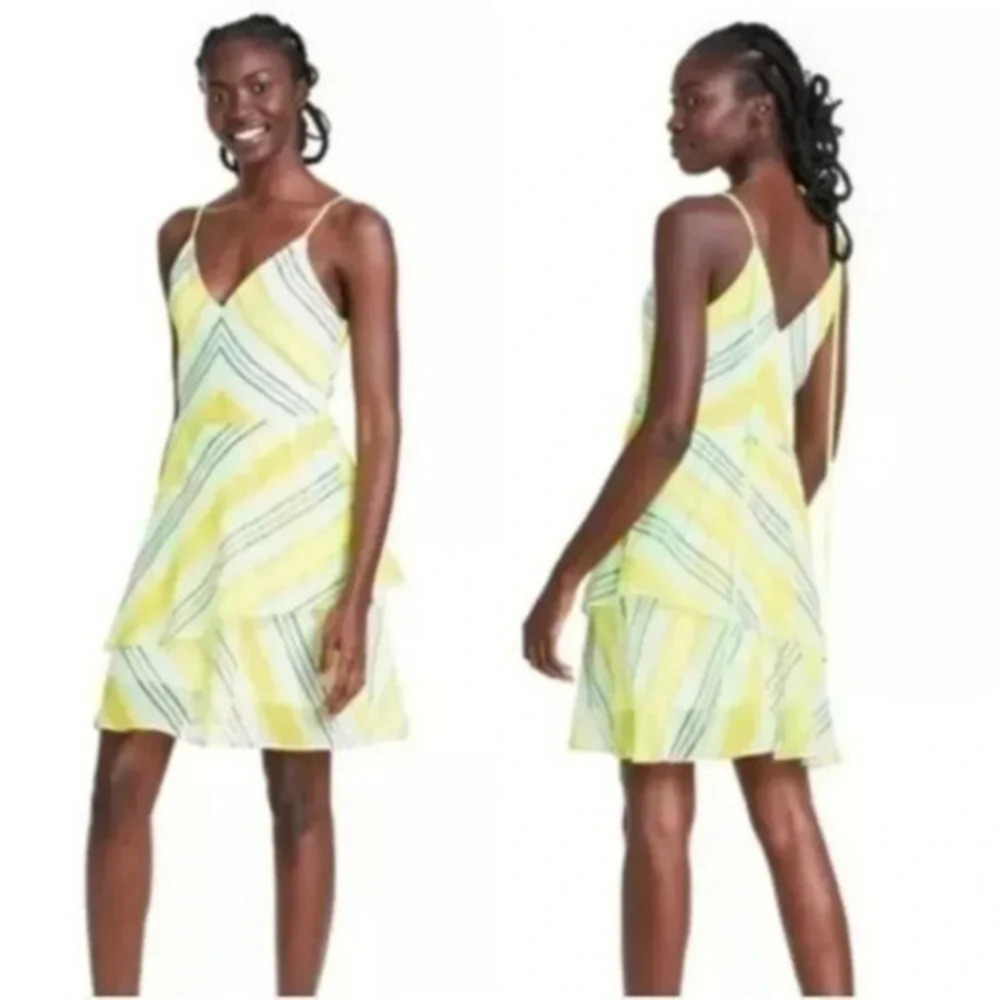 Christopher John Rogers xTarget ruffled thin strap layered dress size 2 NWT
